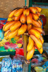 Road side fruit stall selling banana and other fruits in Sri Lanka.