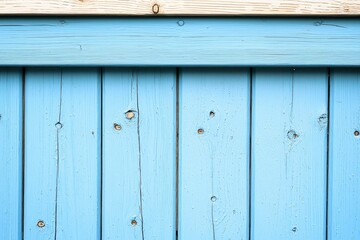 Light Blue Wooden Wall with Peeling Paint and Knots
