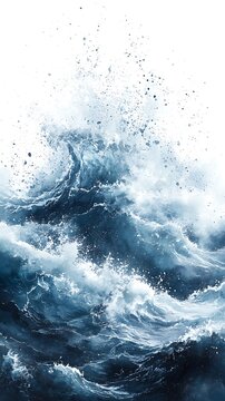 Stormy Ocean Watercolor Seascape Art