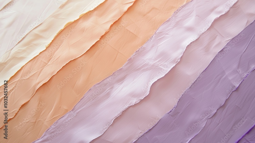 Poster soft pastel colors blend gently from purple to cream, creating a luxurious gradient with a fabric-li