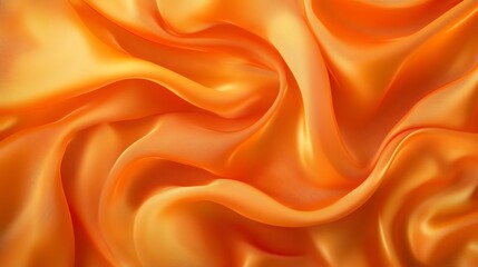 Fototapeta premium Soft orange silk fabric texture with smooth satin waves, perfect for luxury decoration or elegant textile design