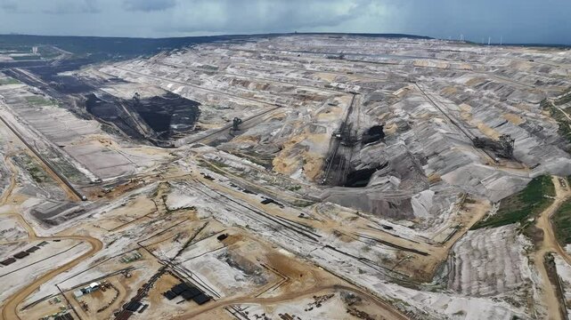 Drone shot of Hambach surface mine in Germany