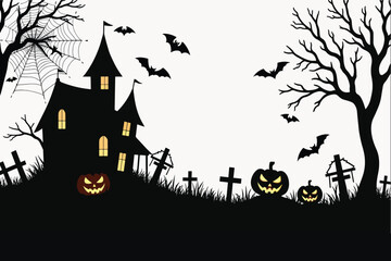 halloween background with house