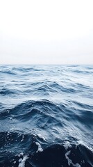 Tranquil Watercolor Seascape with Calm Ocean Waves