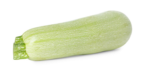 One fresh ripe zucchini isolated on white