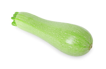 One fresh ripe zucchini isolated on white
