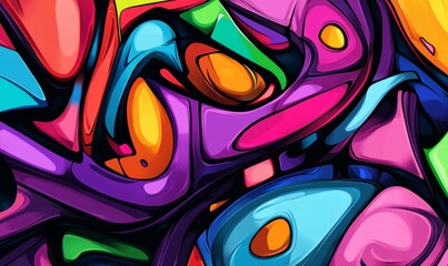 Fototapeta premium Abstract urban street art graffiti style vector illustration template background in colorful cyber metaverse theme