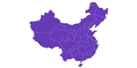 Fototapeta premium China administrative map. provinces map of China, blank Map, empty map of China, people's republic of China, PRC, East Asia
