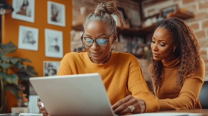 Senior woman reviews life insurance documents at home with her daughter, emphasizing informed decision making and family support