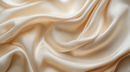 Fototapeta premium Silk satin fabric texture for elegant backdrop in beige
