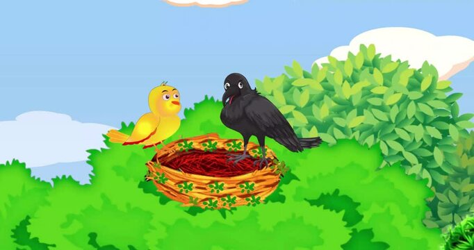 two birds in nest cartoon video bird cartoon