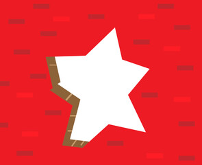 Background wall is broken red brick