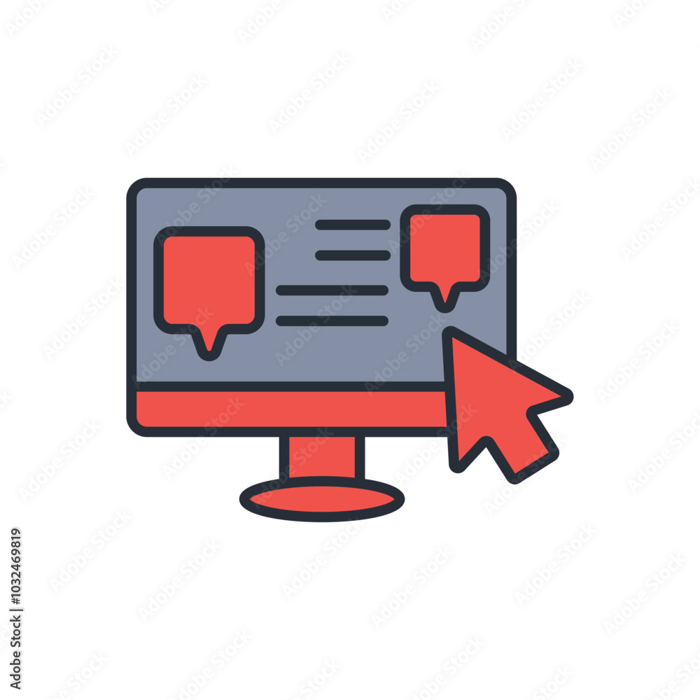 Poster interaction icon. vector.editable stroke.linear style sign for use web design,logo.symbol illustrati