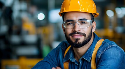 Fototapeta premium Industrial engineer carefully examining equipment and processes during control inspection at a manufacturing facility ensuring high standards and continuous improvement in the production environment