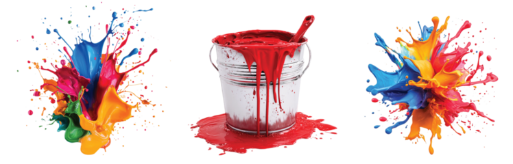 Paint splash on clear background with editable mask layer