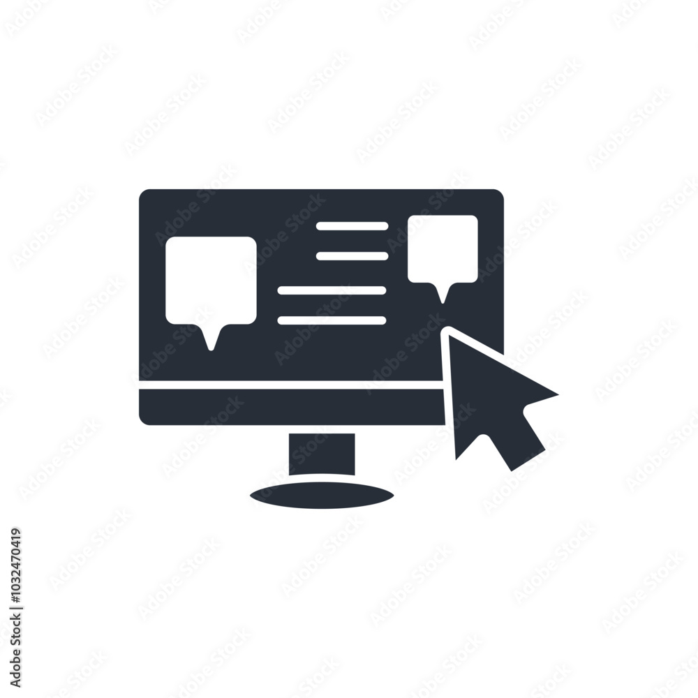 Poster interaction icon. vector.editable stroke.linear style sign for use web design,logo.symbol illustrati