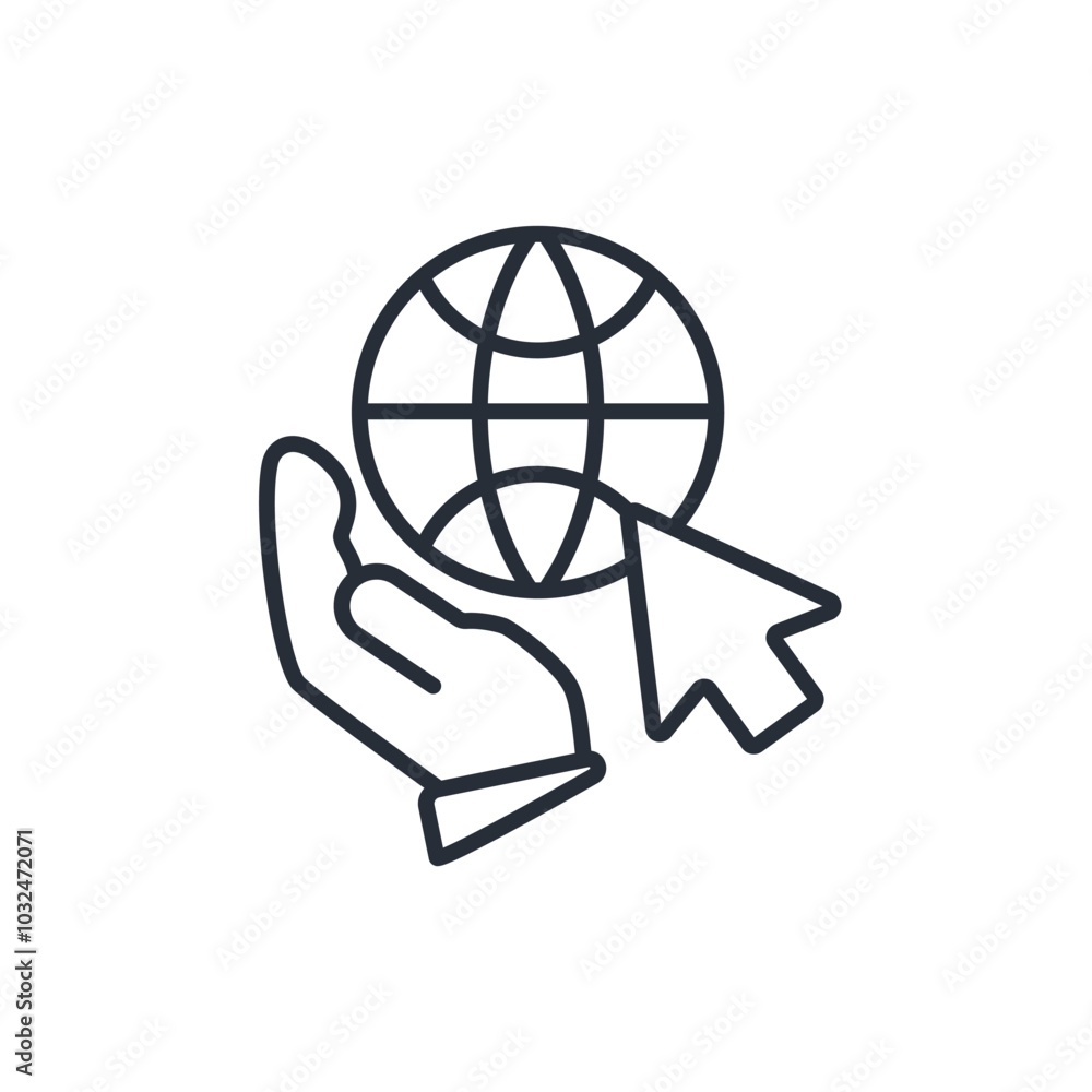 Poster internet icon. vector.editable stroke.linear style sign for use web design,logo.symbol illustration.