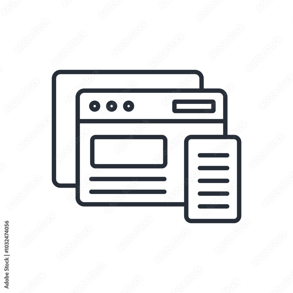 Aufkleber responsive design icon. vector.editable stroke.linear style sign for use web design,logo.symbol illu
