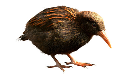Fototapeta premium Kiwi Bird on Transparent PNG Background, Photo Realistic, Wallpaper, Cover and Screen for Smartphone, PC, Laptop, Transparent PNG