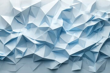Abstract Geometric Pattern of Folded Light Blue Paper