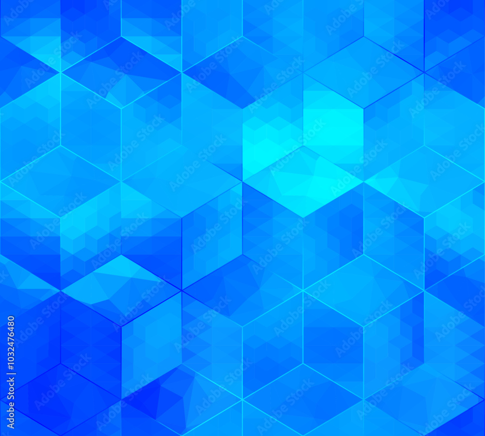 Poster Abstract cubes pattern vector blurred background