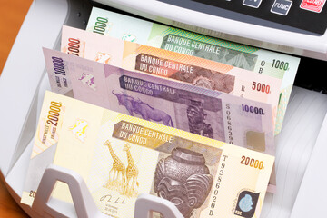 Congolese Franc in the counting machine