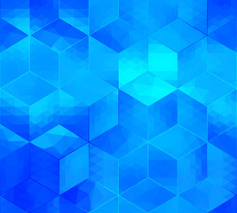 Abstract cubes pattern vector blurred background