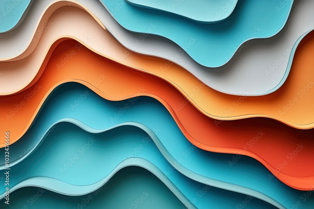 Poster Abstract Wave Pattern with Multi-Colored Layers