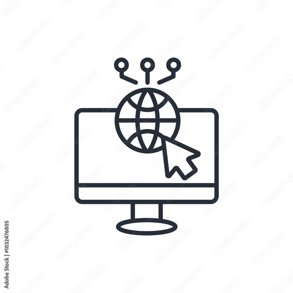 Poster website icon. vector.editable stroke.linear style sign for use web design,logo.symbol illustration.