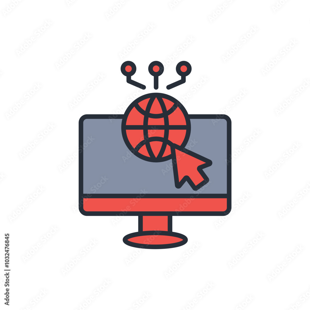 Poster website icon. vector.editable stroke.linear style sign for use web design,logo.symbol illustration.