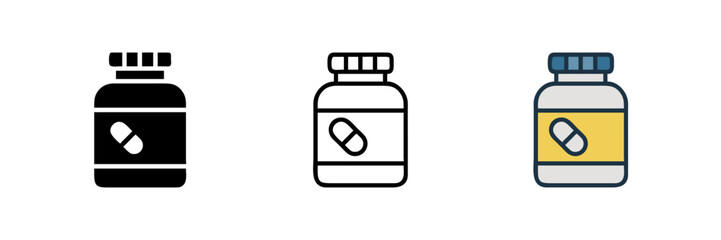 Set of Suplement icons. vector illustration element for Health and Wellness