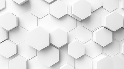 Naklejka premium Abstract white hexagon pattern background.