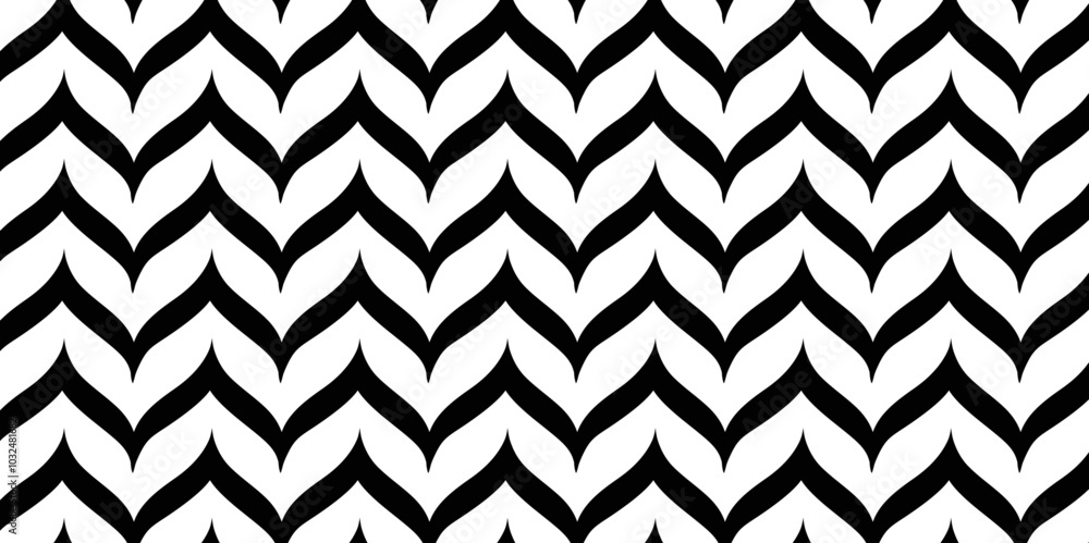Poster vector zigzag chevron seamless pattern. curved wavy zig zag lines. simple stylish abstract geometric