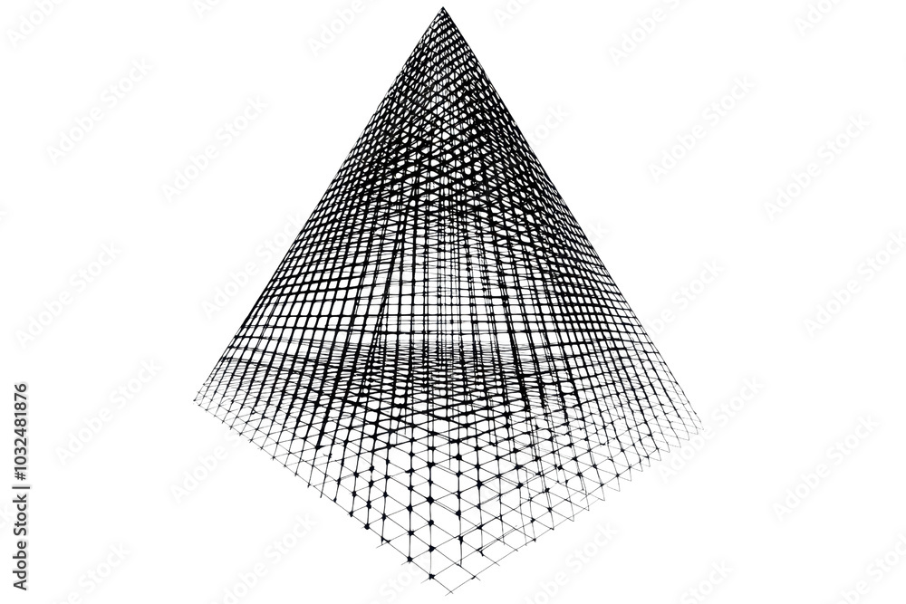 Aufkleber abstract metal pyramid structure with intricate design, showcasing geometric patterns and symmetry, 