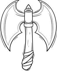 medieval axe cartoon outline