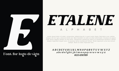 Etalene vector alphabet font for logo design