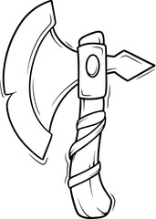 medieval axe cartoon outline