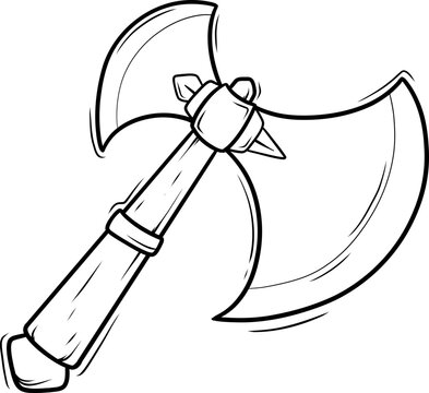 recommend clip art: medieval axe cartoon outline