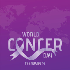 WORLD CANCER DAY, CANCER AWARENESS DAY, PURPLE BACKGROUND