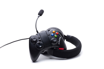 gamer headphones and controller