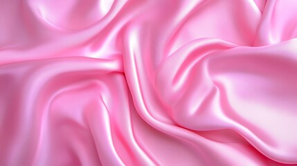 Obraz premium Silk satin fabric texture backgrounds, soft pink textile wave cloth design material backdrop,