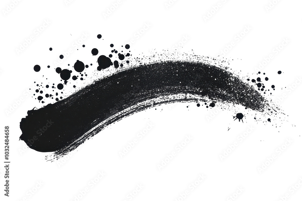 Aufkleber abstract black brushstroke on transparent background. showcasing artistic expression and creative de