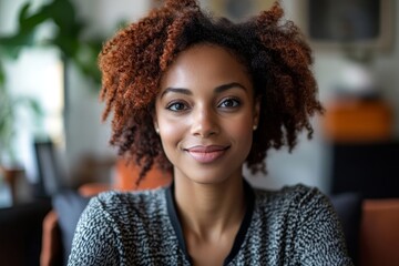 Businesswoman at home having a video conference with her team, Generative AI