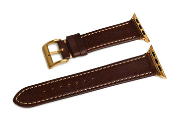 Leather watch strap