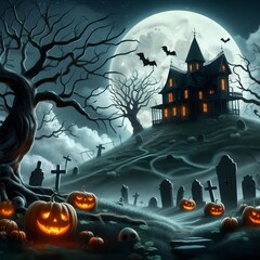 Halloween scarey, horro  landscape  background