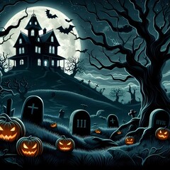 Halloween scarey, horro  landscape  background