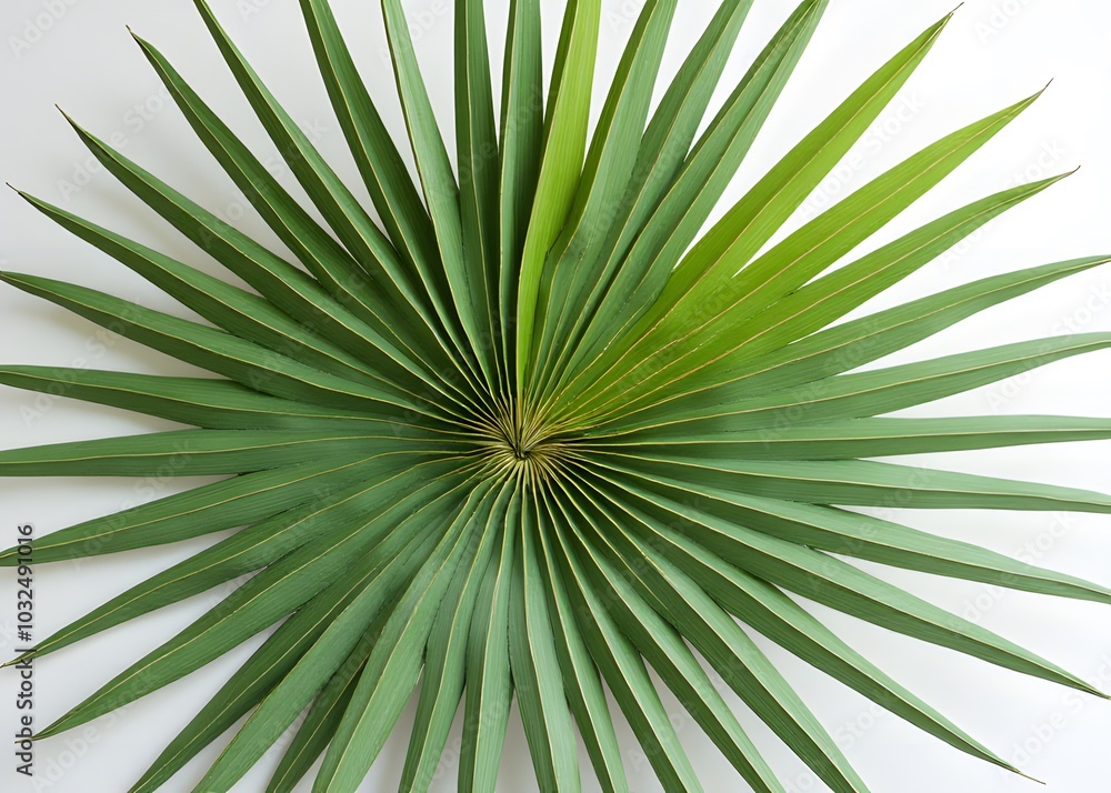 Poster Artificially arranged palm leaves create a unique natural design with generative AI tools.