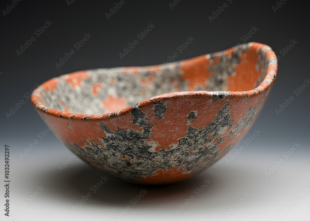 Poster Artistic bowls created using generative AI technology result in unique designs and patterns.