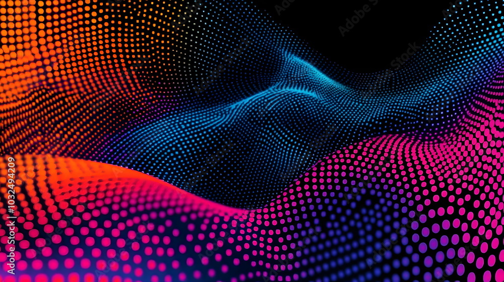 Poster a vector illustration of a fast-paced technology concept, flat colors with a gradient from black to 