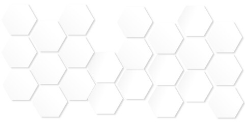 Abstract background with hexagon, modern abstract vector polygonal pattern.  Geometric futuristic technology honeycomb backdrop mesh cell vector. 3d white hexagon grid tile structure mesh background.